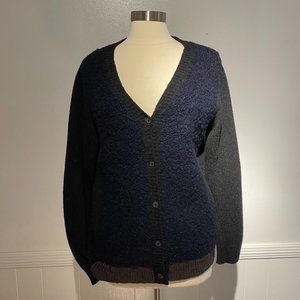 MARNI Cardigan Sweater Charcoal and Fuzzy Navy
